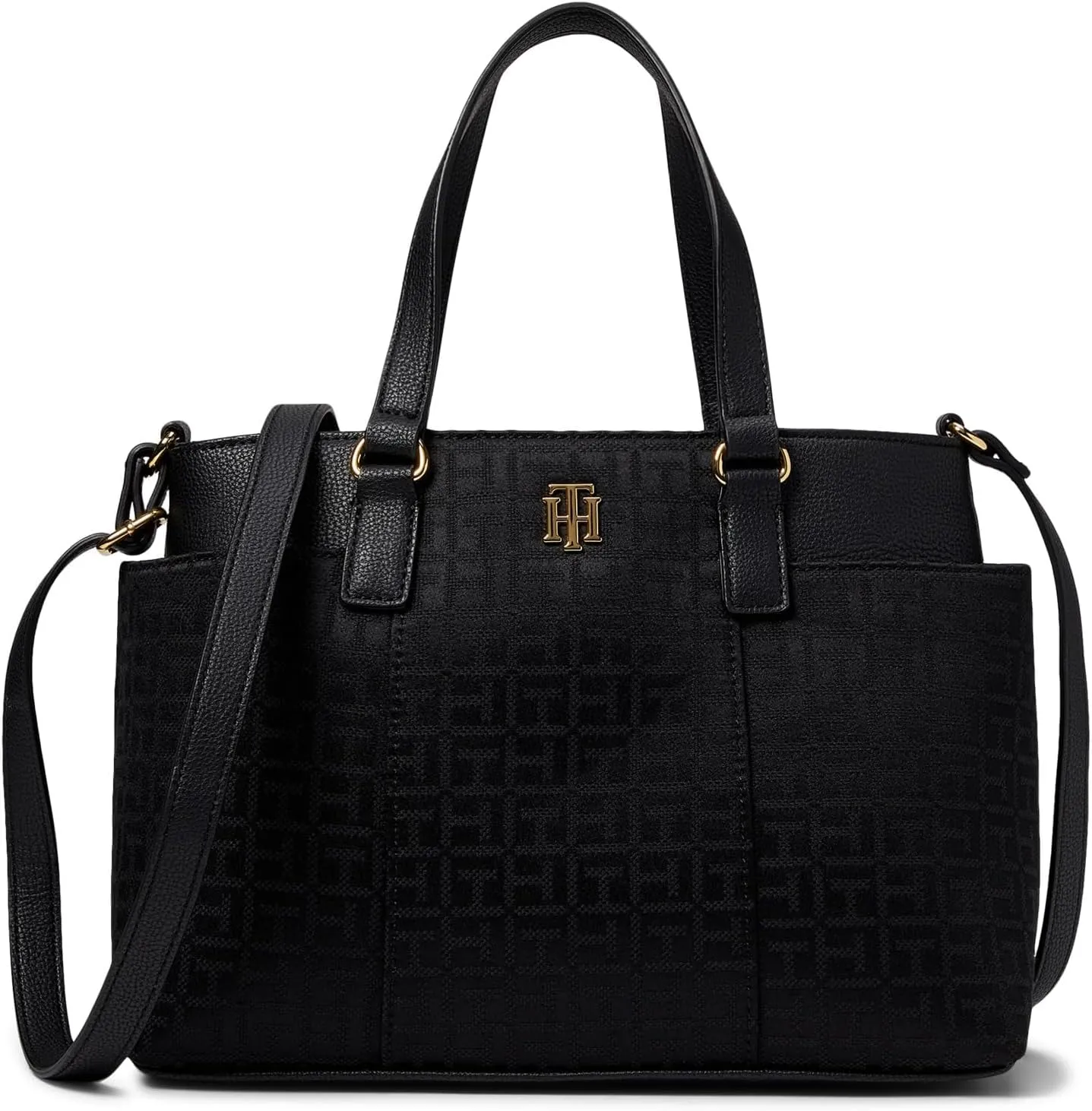 Tommy Hilfiger Evelyn II Convertible Satchel-Square Monogram Jacquard
