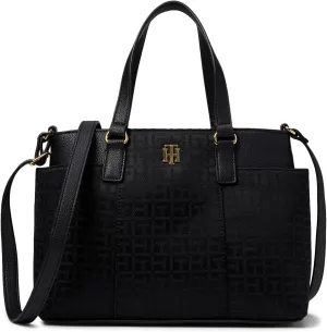 Tommy Hilfiger Evelyn II Convertible Satchel-Square Monogram Jacquard