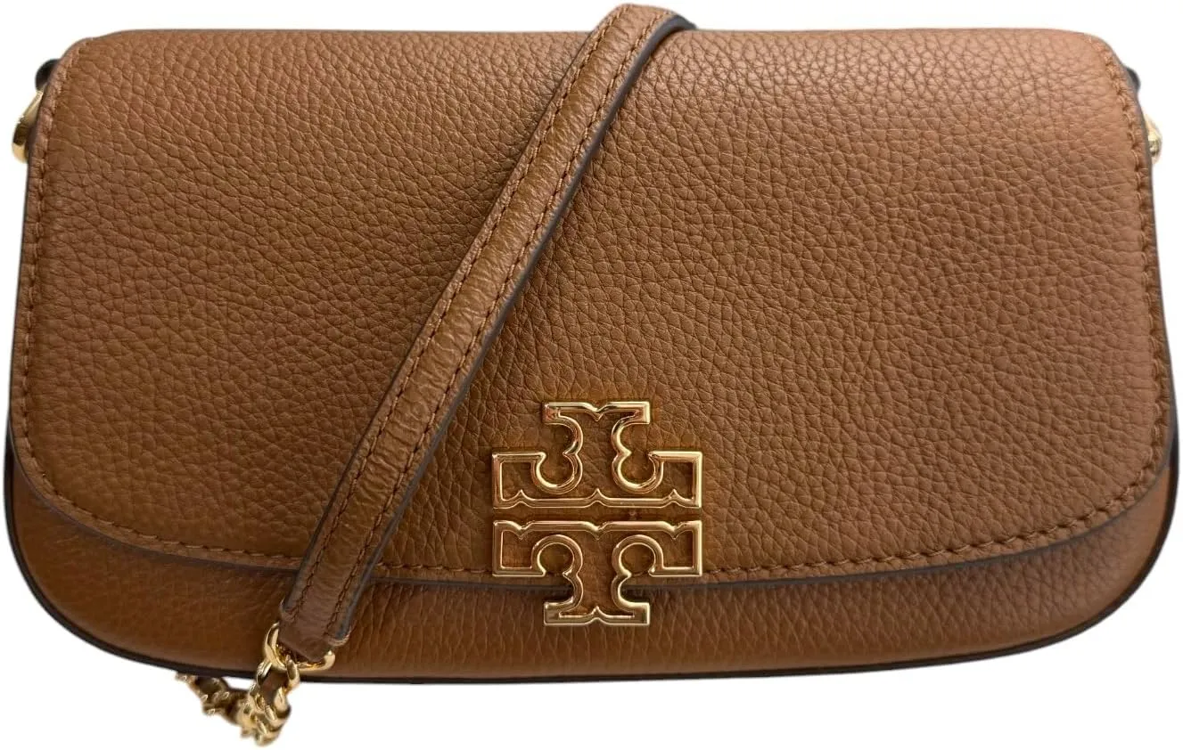 Tory Burch 138772 Britten Moose Brown With Gold Hardware Women's Convertible Crossbody Bag