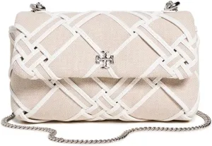 Tory Burch Women's Kira Woven Canvas Mini Flap Bag