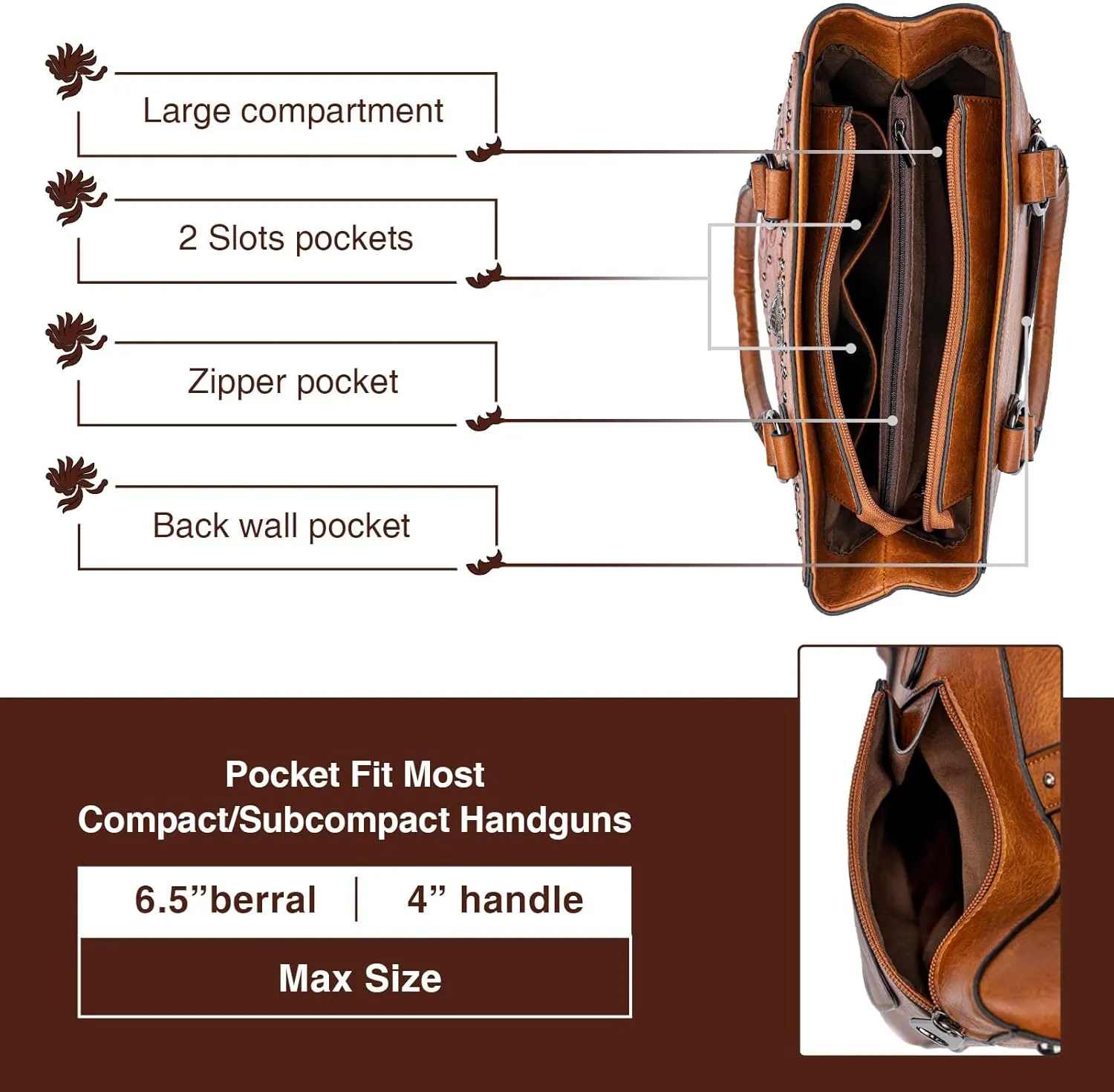Tote Bag for Women Large Western Purse Ladies Top Handle Shoulder Handbags Vintage Embossed Concho Studs