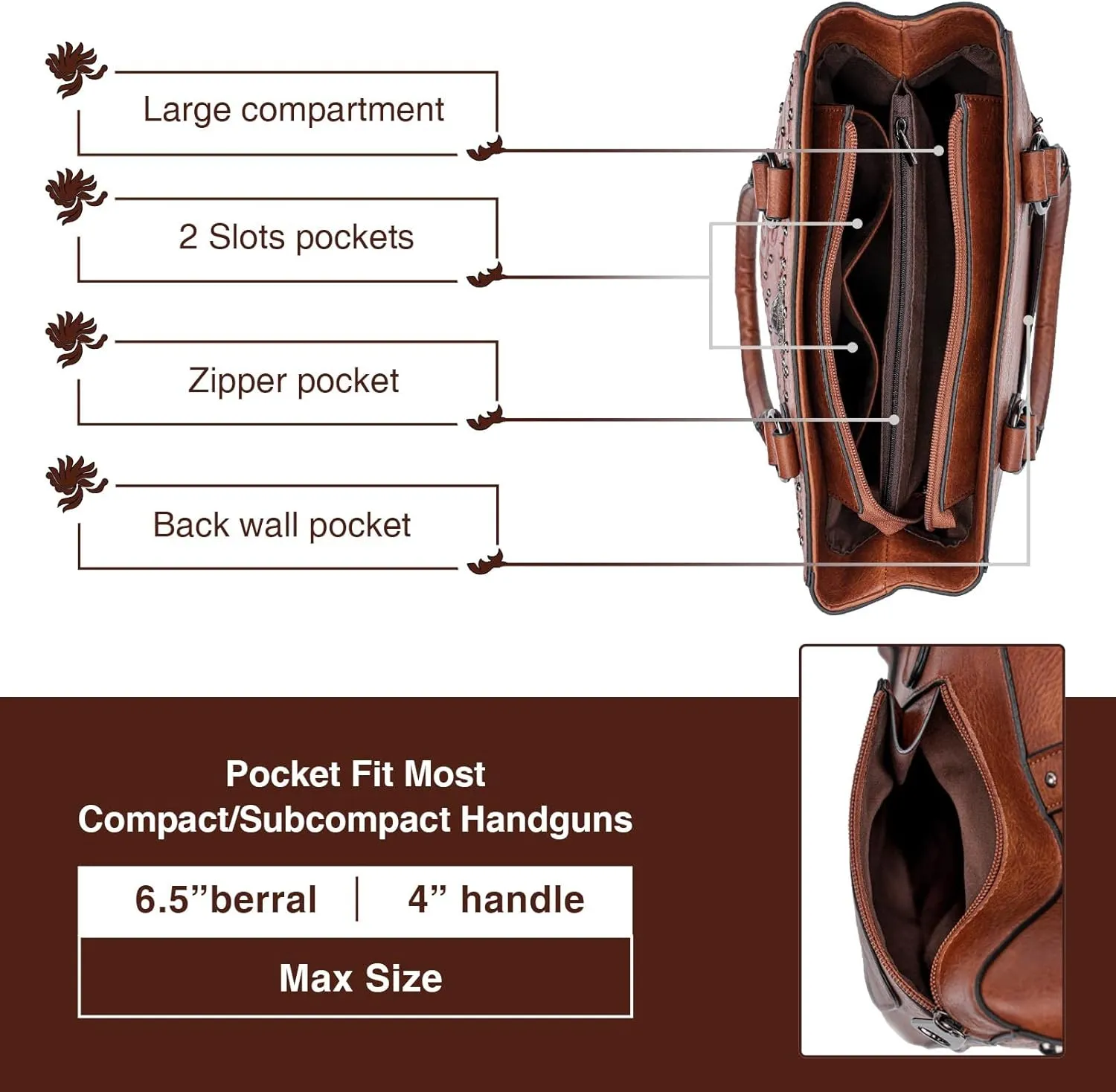 Tote Bag for Women Large Western Purse Ladies Top Handle Shoulder Handbags Vintage Embossed Concho Studs