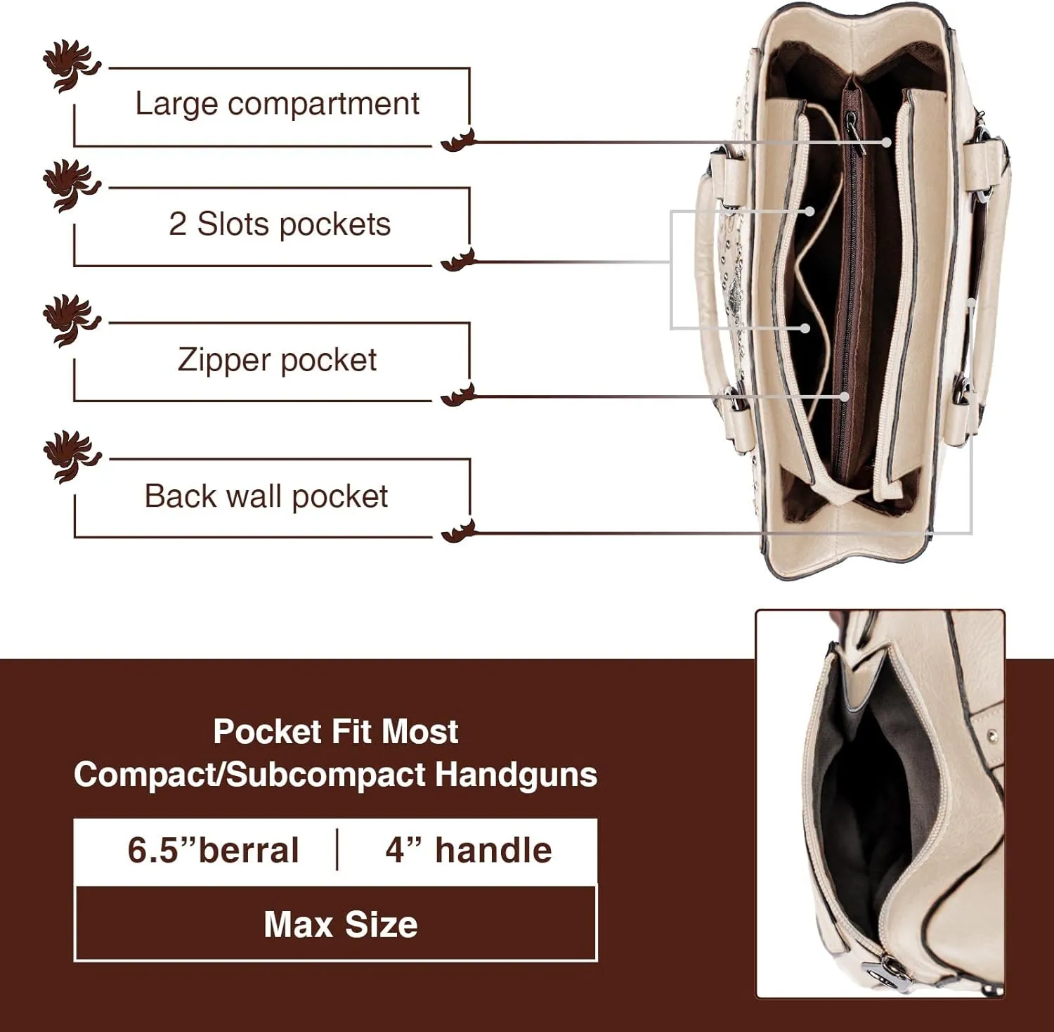 Tote Bag for Women Large Western Purse Ladies Top Handle Shoulder Handbags Vintage Embossed Concho Studs
