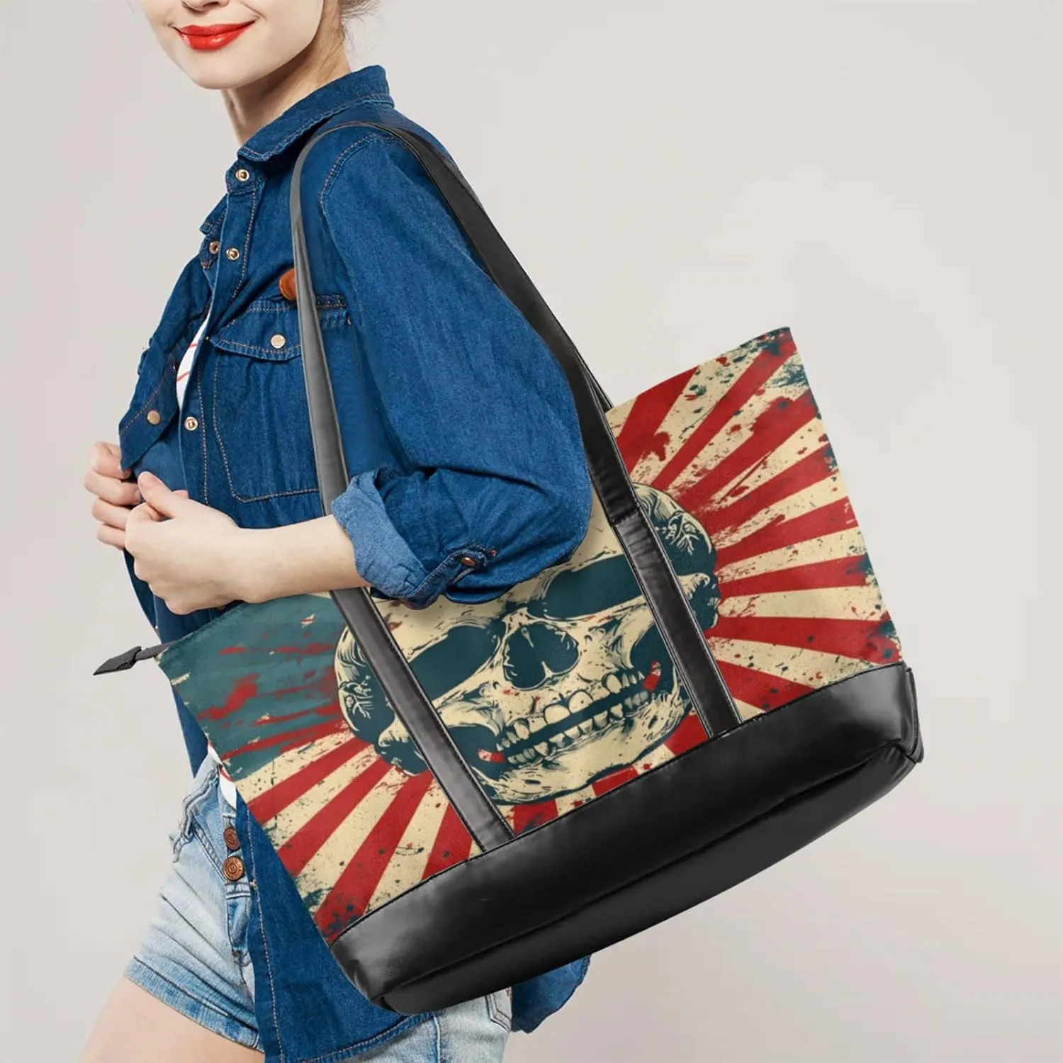 Tote Bag for Women with Zipper, Laptop Tote Bags Laptop Sleeve Case Shoulder Bag