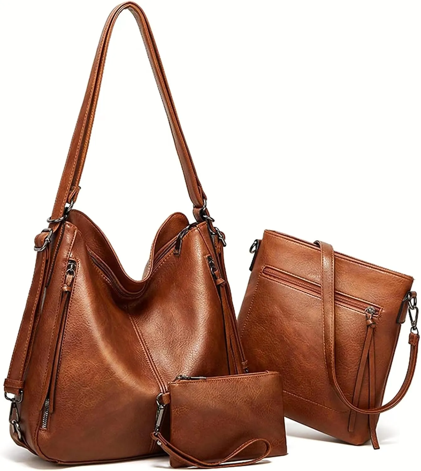 Tote Handbags for Women Convertible Backpack Purses PU Leather Hobo Bags Crossbody Shoulder Bag Satchel Purse Set 3pcs