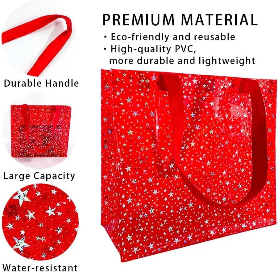 TotePrint 2PCS Clear Star Hand Bags - Versatile Waterproof, Embossed Star Work Shoulder Totes for Women
