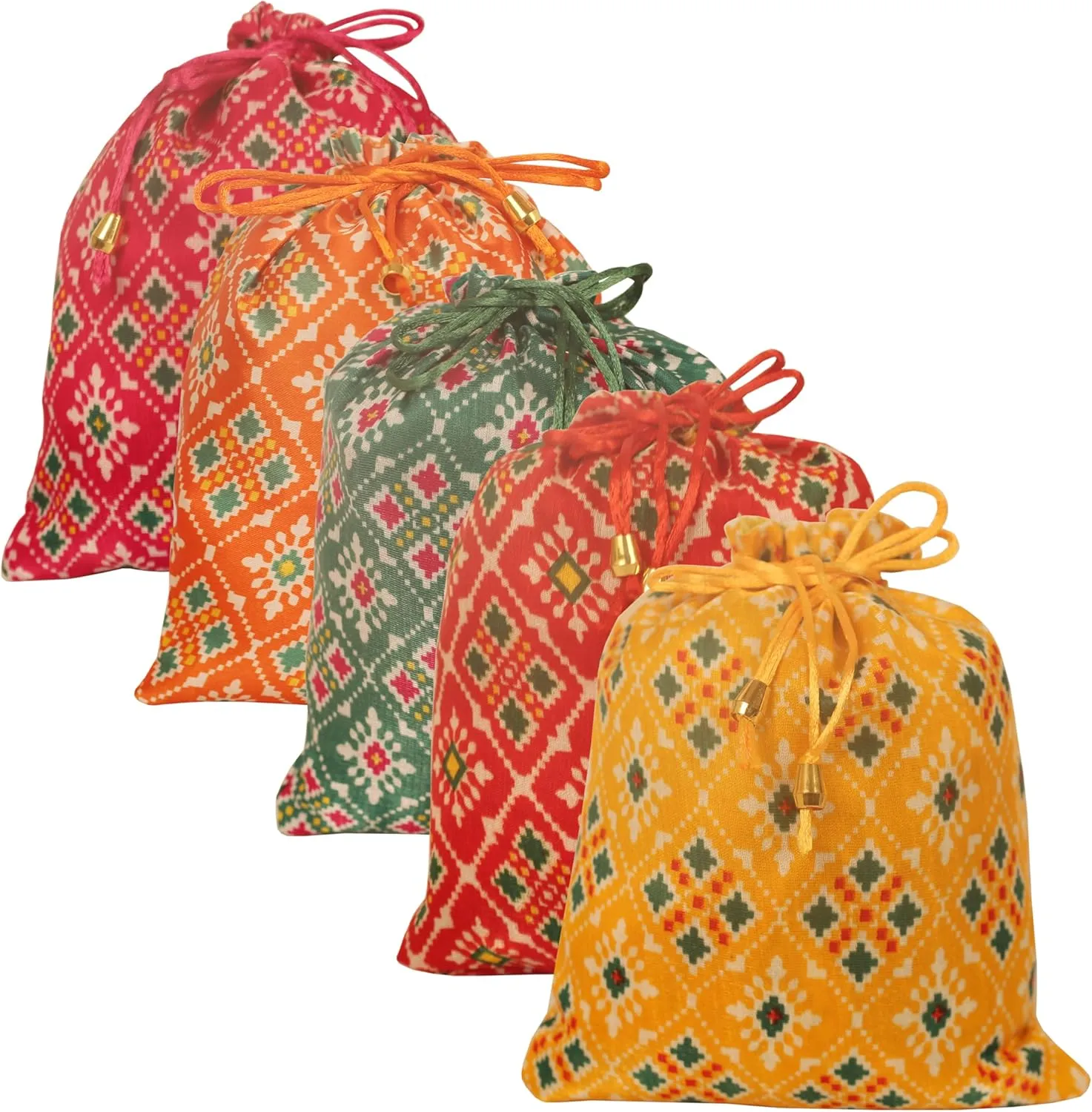 Touchstone Drawstring Bags Traditional Indian Handcrafted Fabric Perfect for Gifts Jewelry Weddings Pouches Purses Potli
