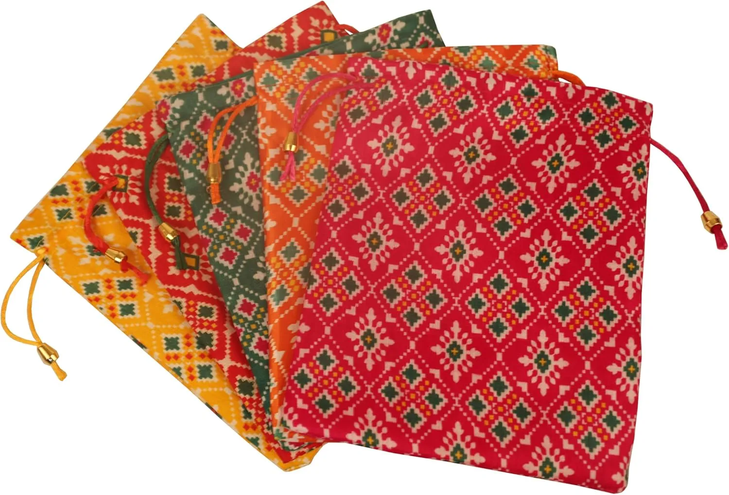 Touchstone Drawstring Bags Traditional Indian Handcrafted Fabric Perfect for Gifts Jewelry Weddings Pouches Purses Potli