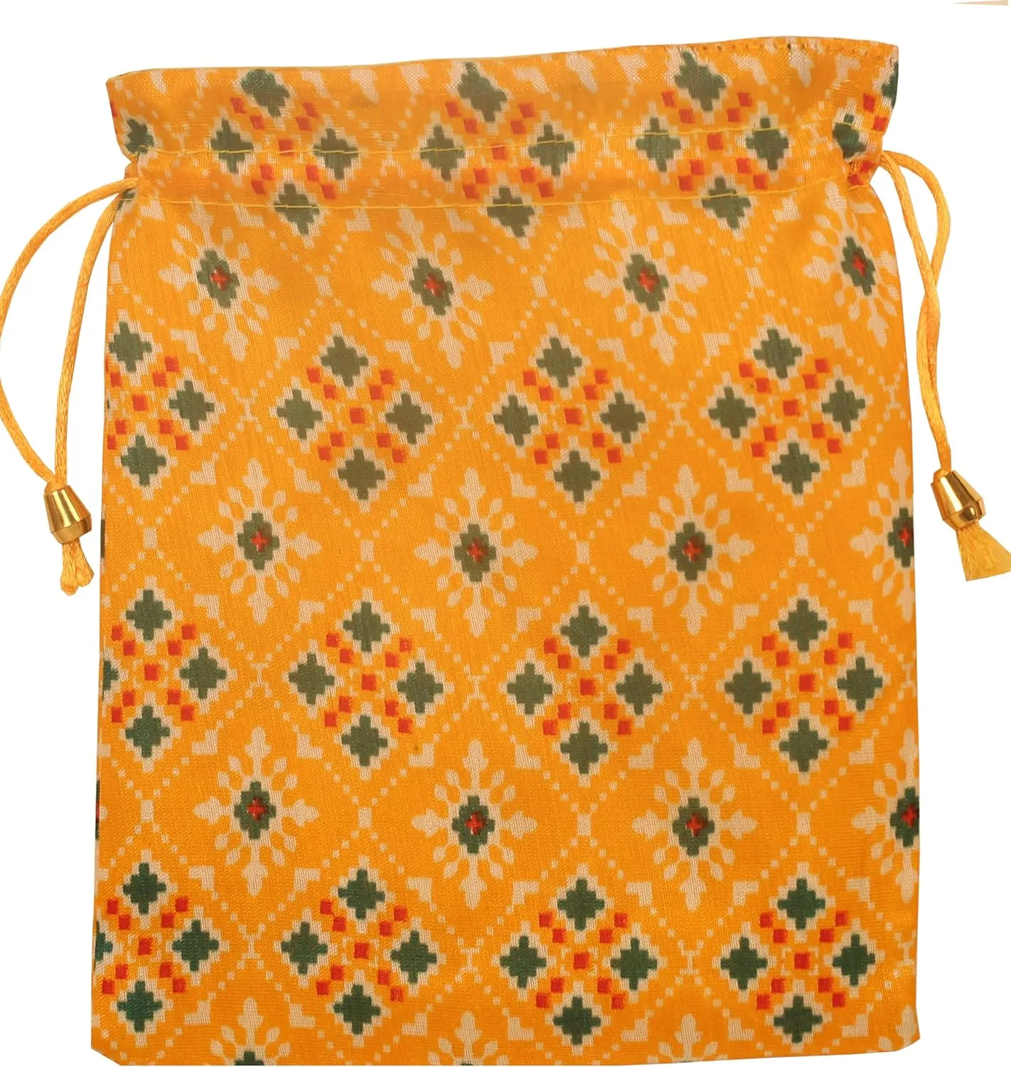 Touchstone Drawstring Bags Traditional Indian Handcrafted Fabric Perfect for Gifts Jewelry Weddings Pouches Purses Potli