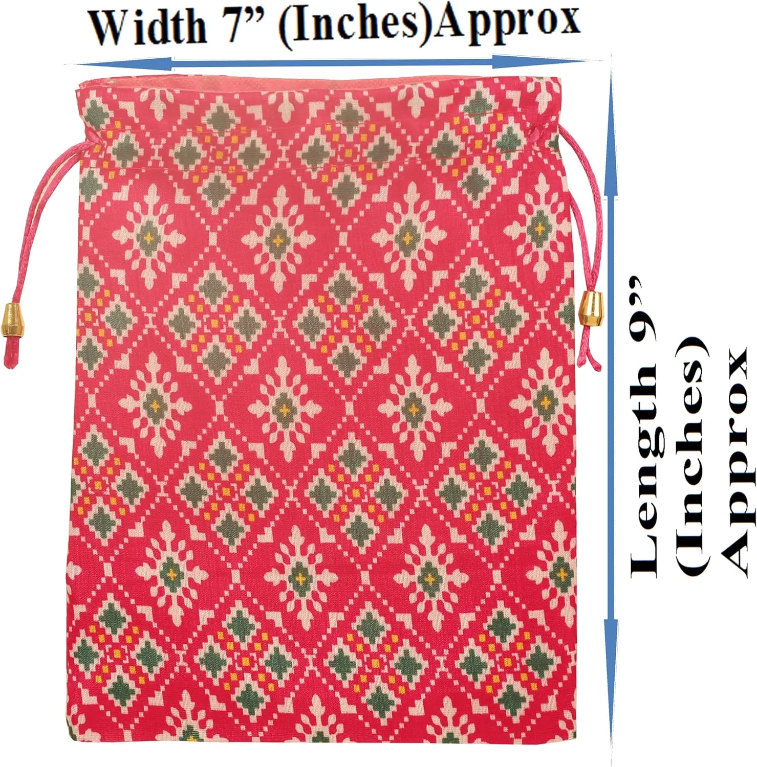 Touchstone Drawstring Bags Traditional Indian Handcrafted Fabric Perfect for Gifts Jewelry Weddings Pouches Purses Potli