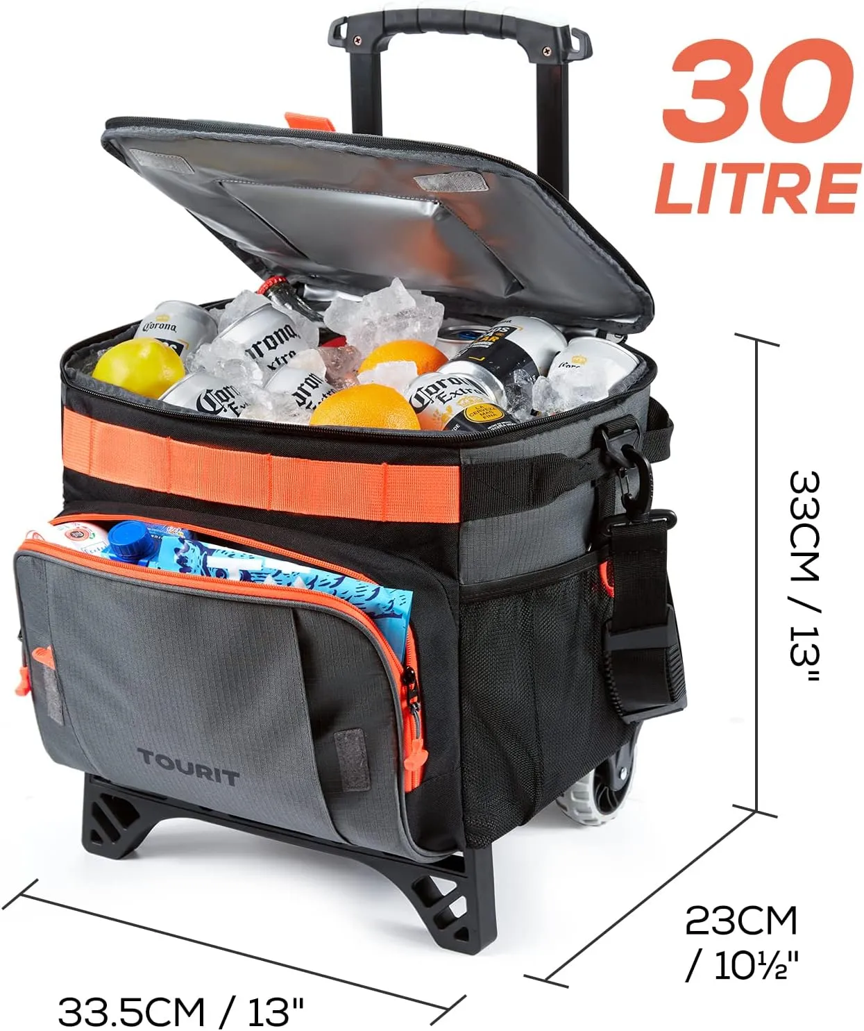 TOURIT 50-Can Collapsible Rolling Cooler Leakproof Insulated Soft Cooling Bag with Wheels and All-Terrain Cart for Beach, Camping, Patio Travel, Outdoor, Ball Fields