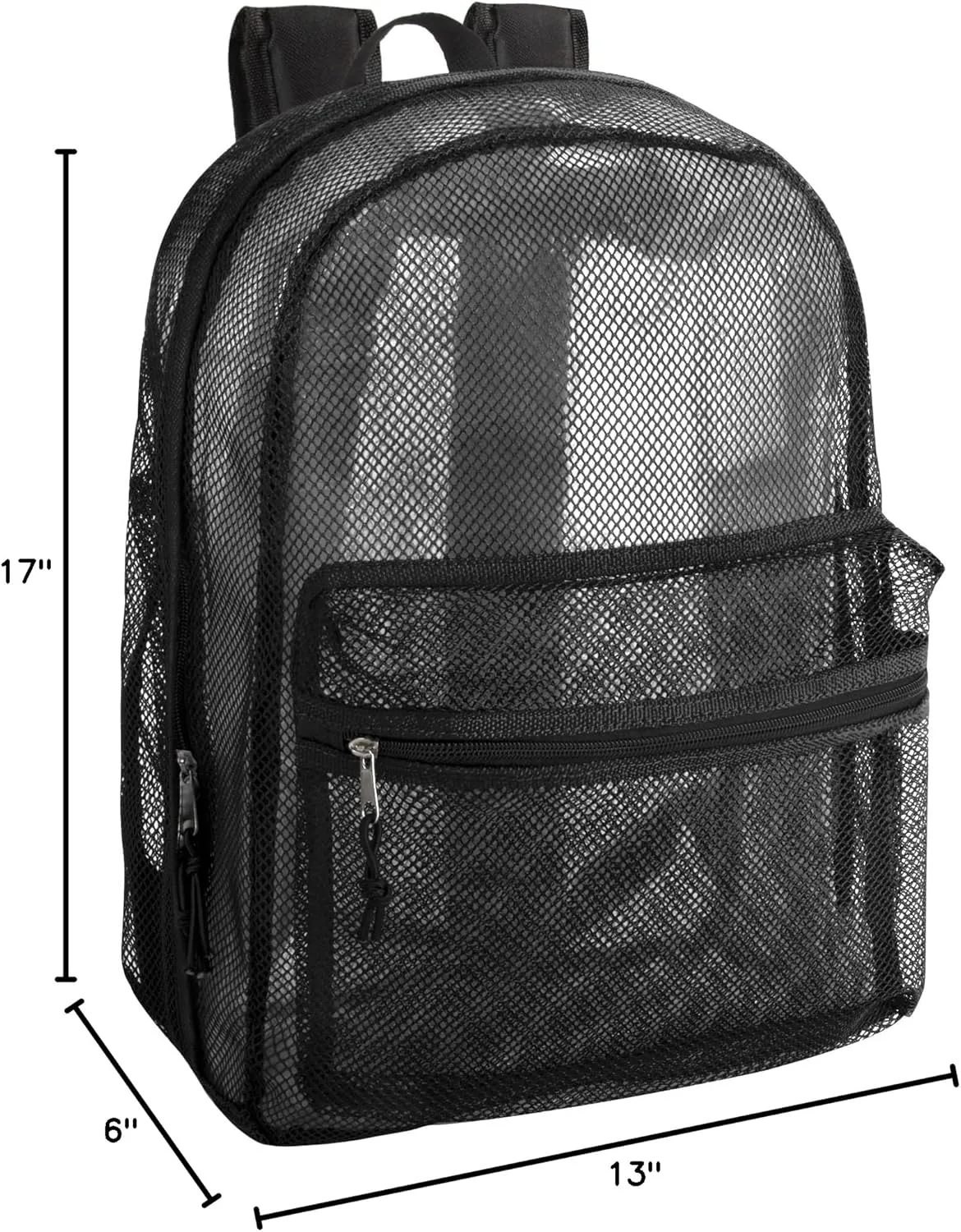 Transparent Mesh Backpacks for School Kids, Beach, Travel - Mesh See Through Backpack with Padded Straps Large