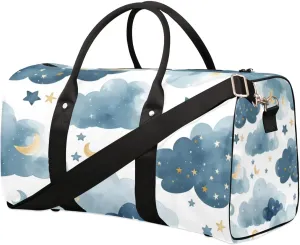 Travel Duffle Bag Cloud Star Moon Gym Bags for Men Women Travel Duffel Bags with Adjustable Shoulder Strap Carry On Weekender Bag