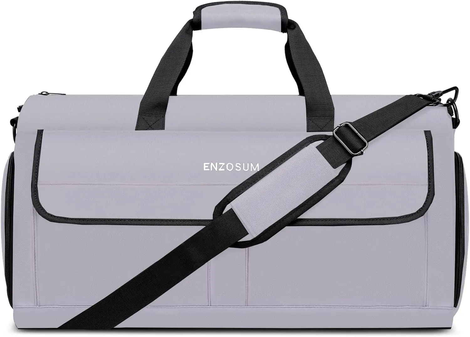 Travel Garment Bag Suit Bags for Men with Shoulder Strap & Shoes Compartment, Water Resistant Carry On Garment Duffle Bag - 2 in 1 Hanging Suit Garment Bags for Travel, Grey