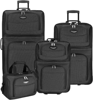 Travel Select Amsterdam Expandable Rolling Upright Luggage, Gray, 4-Piece Set