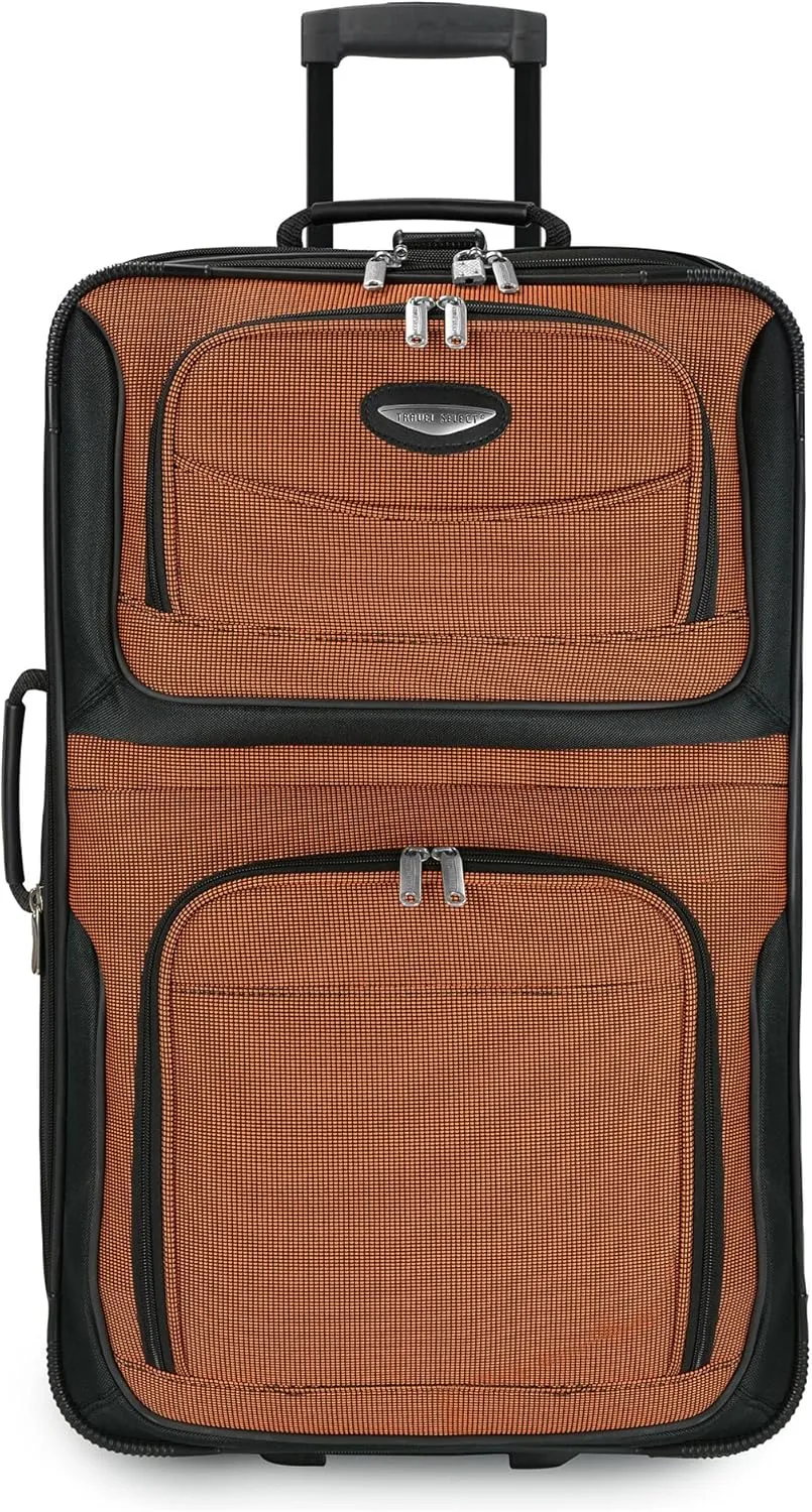 Travel Select Amsterdam Expandable Rolling Upright Luggage, Orange, 4-Piece Set