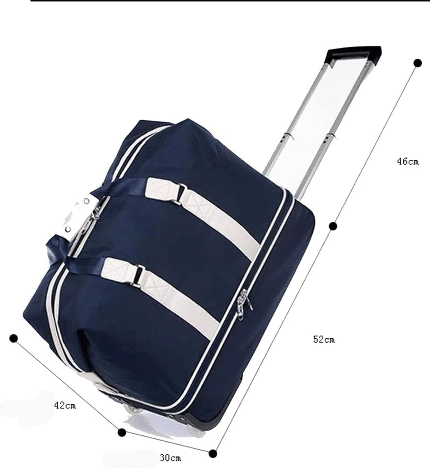 Travel Suitcase Double -Layer Clothing Bag Abrasion Resistance Wheeled(Purple)