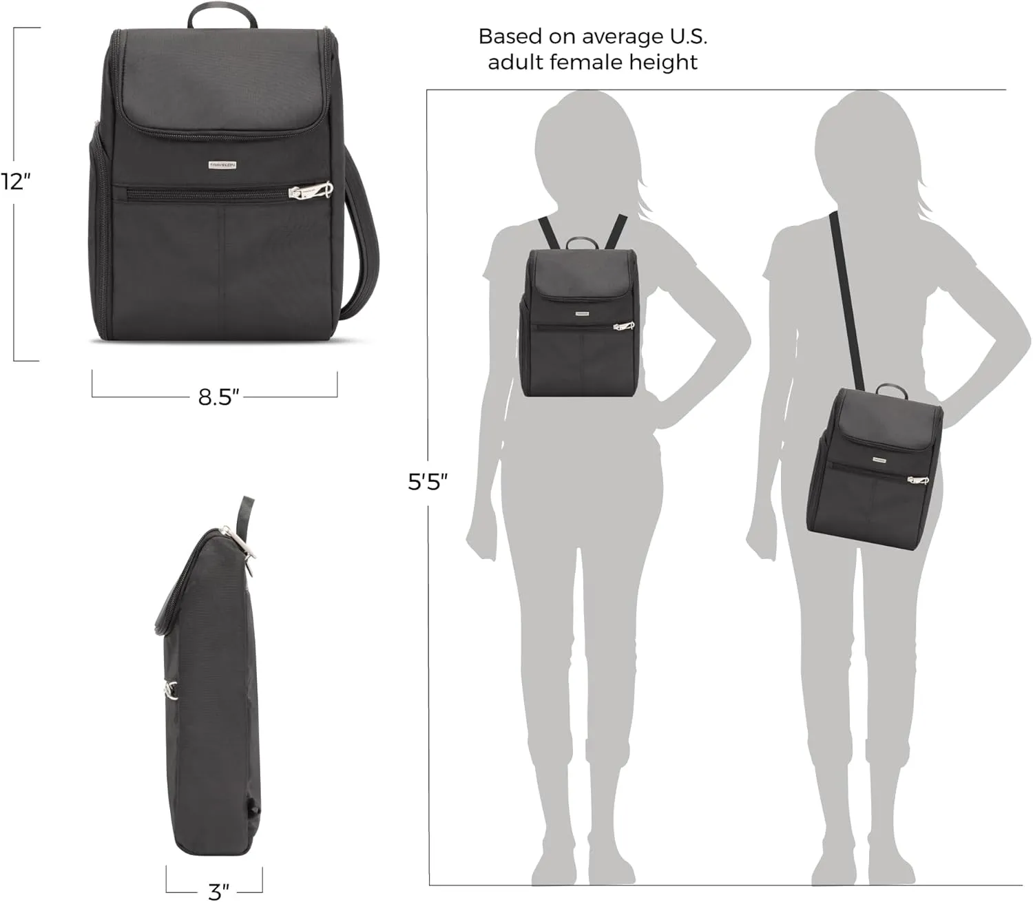 Travelon Anti-Theft Classic Small Convertible Backpack