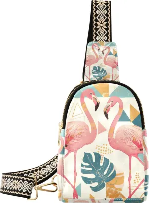 trendy Geometric Flamingos crossbody fanny pack cute travel bags for women for day pack