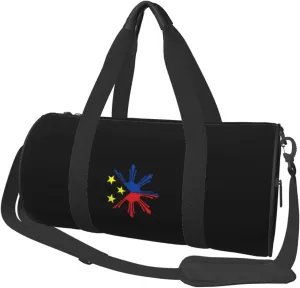 Tribal Philippines Filipino Sun and Stars Convertible Garment Bag with Shoulder Strap, Carry on Garment Duffel Bag for Men Women - Rolling Foldable for Travel Luggage Bags (Black)
