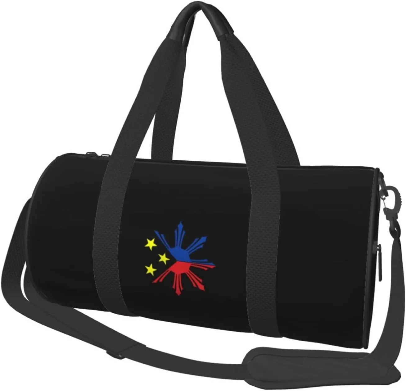 Tribal Philippines Filipino Sun and Stars Convertible Garment Bag with Shoulder Strap, Carry on Garment Duffel Bag for Men Women - Rolling Foldable for Travel Luggage Bags (Black)