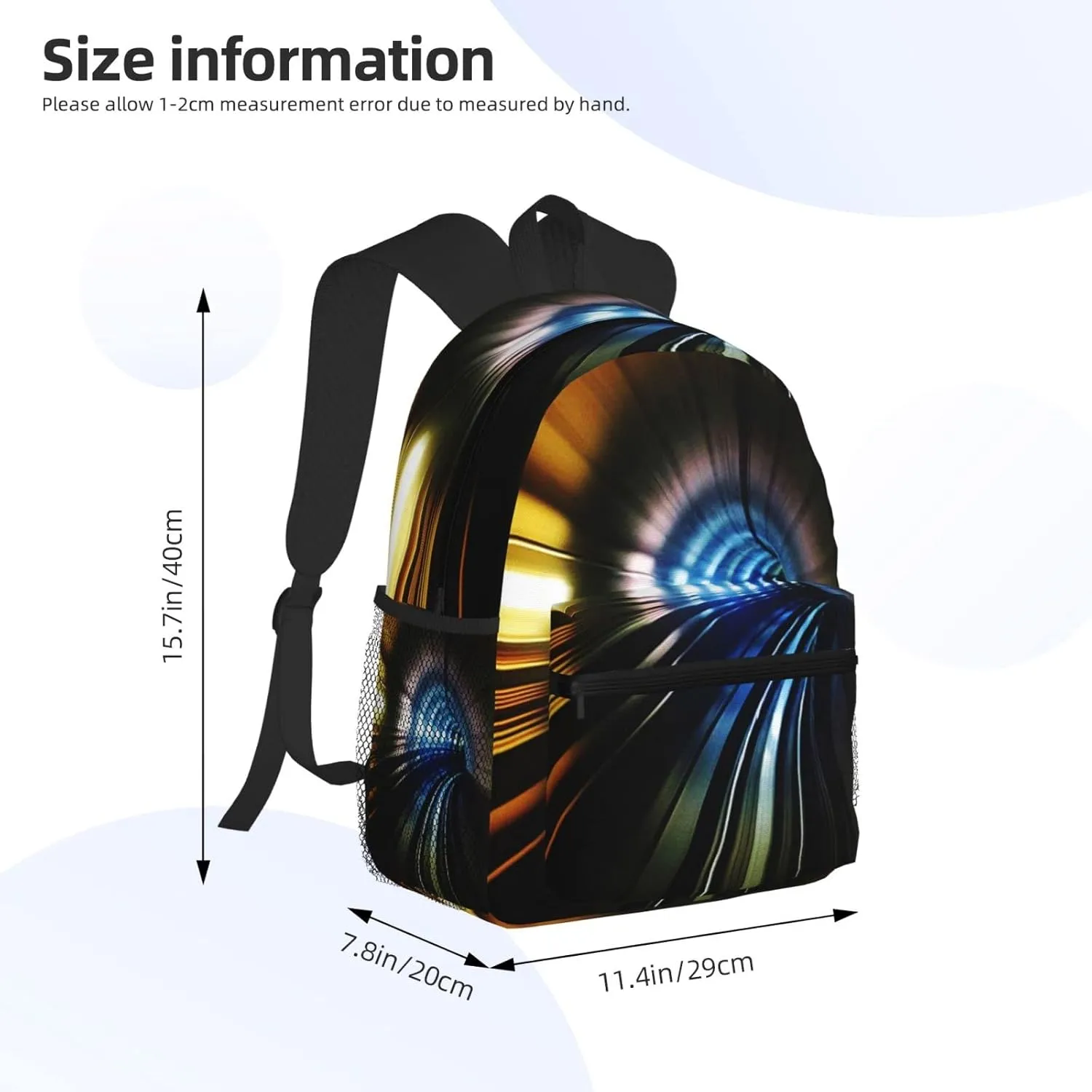 Tube Subway Underground Train Backpack, Travel Laptop Backpack Computer Bag Rucksack for Men Women Business Work Fits 15.6 Inch Notebook