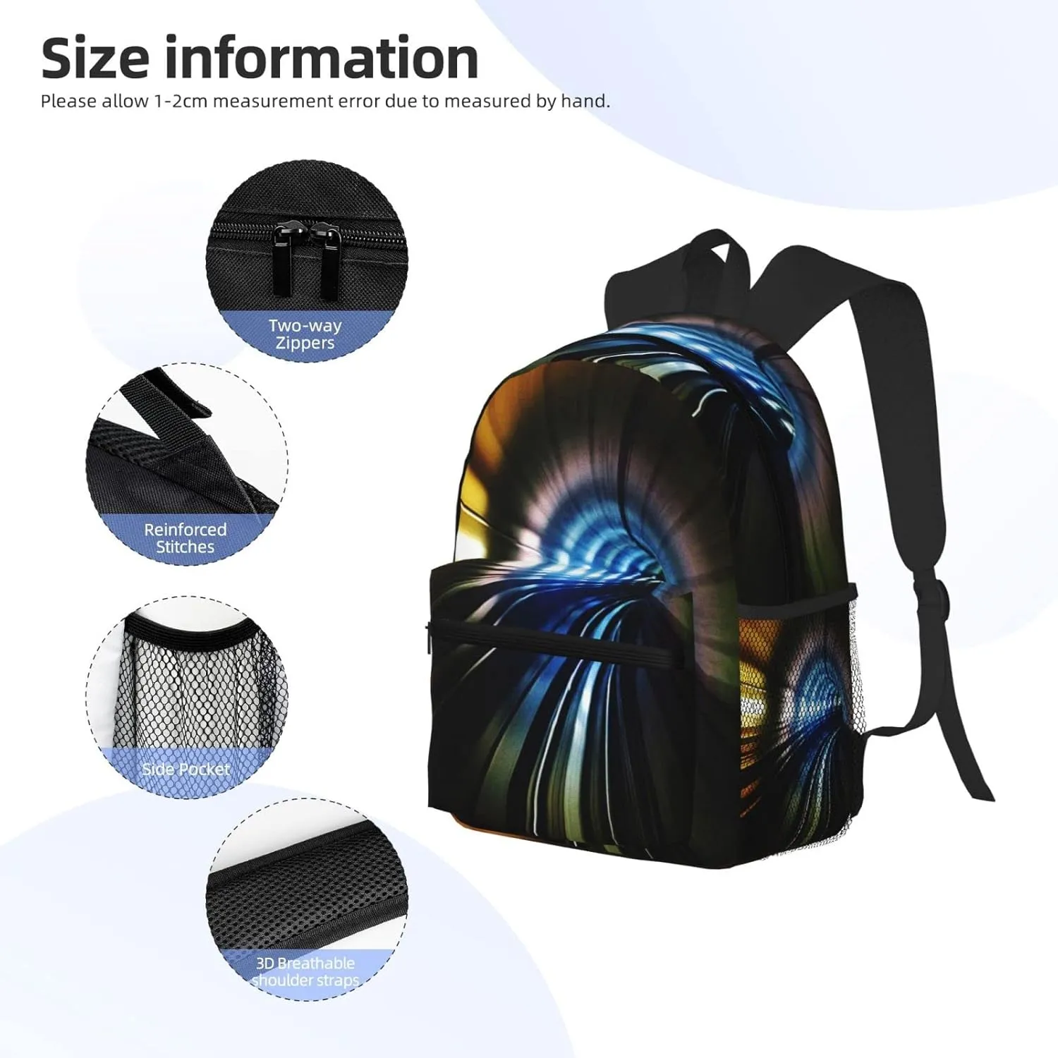 Tube Subway Underground Train Backpack, Travel Laptop Backpack Computer Bag Rucksack for Men Women Business Work Fits 15.6 Inch Notebook