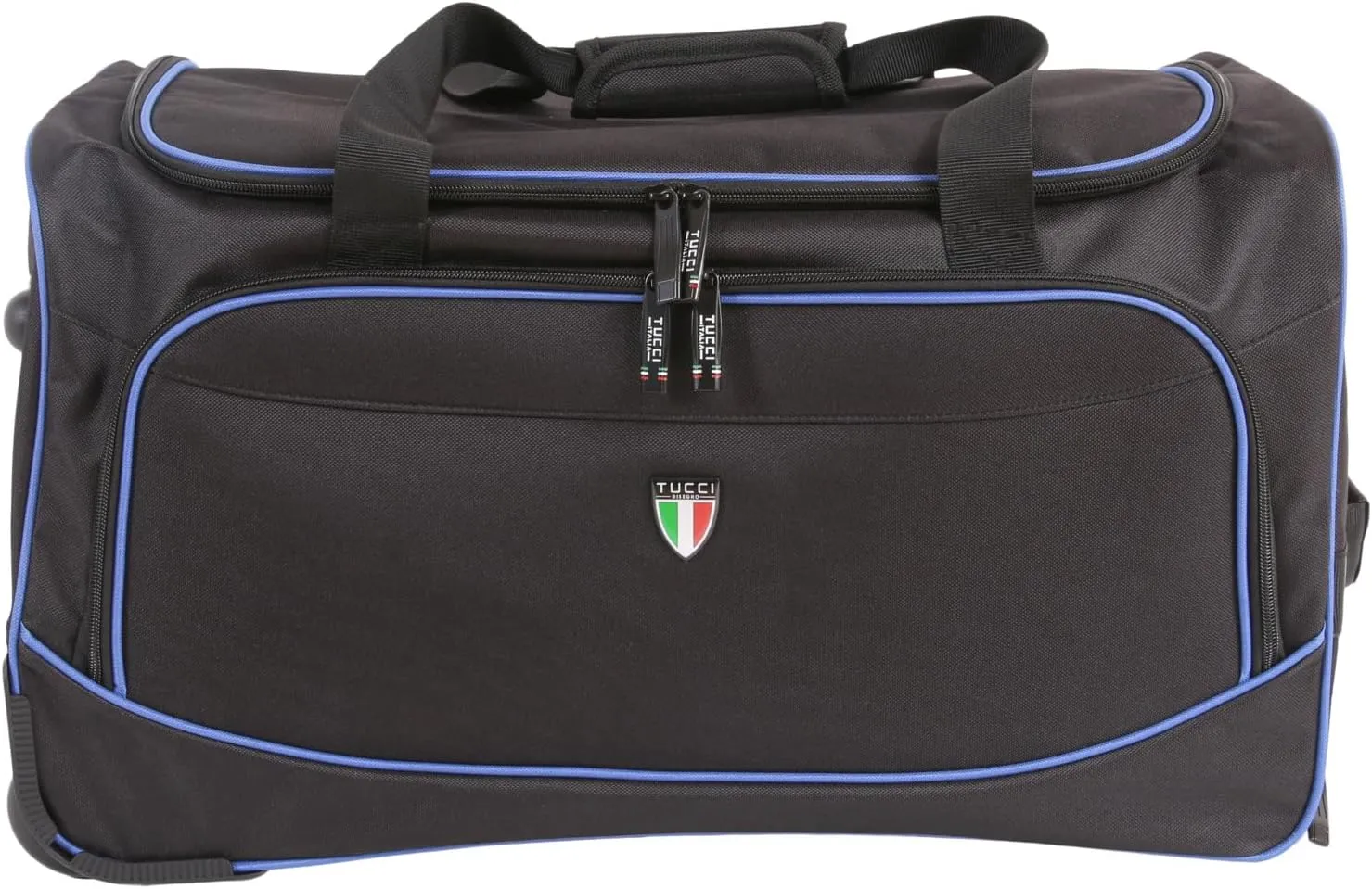 Tucci Italy AMICO 22-inch Rolling Duffel Luggage Bag for Travel (Blue Black)