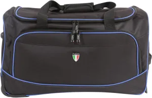 Tucci Italy AMICO 22-inch Rolling Duffel Luggage Bag for Travel (Blue Black)