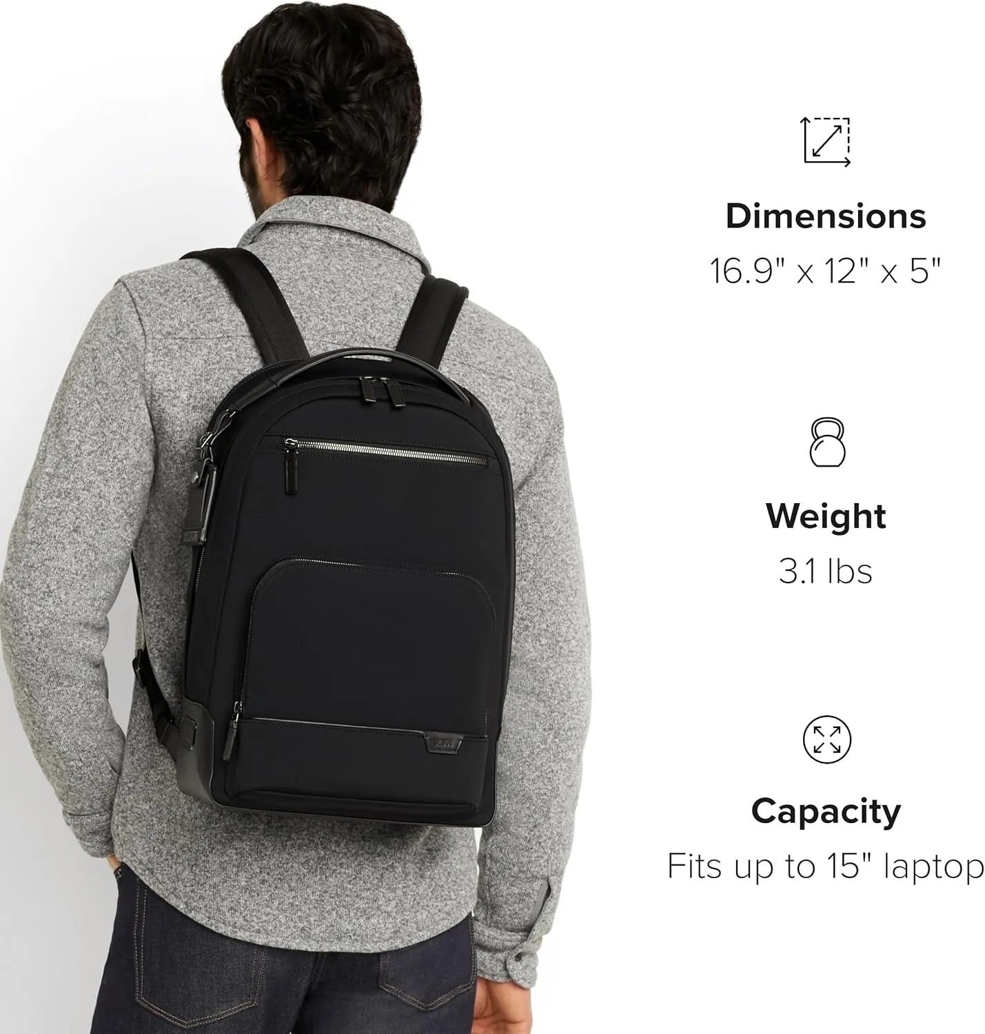 TUMI - Harrison Warren Backpack - 15-Inch Laptop Backpack - Stylish Women's & Men's Backpack for Travel & Business - Black Bombe