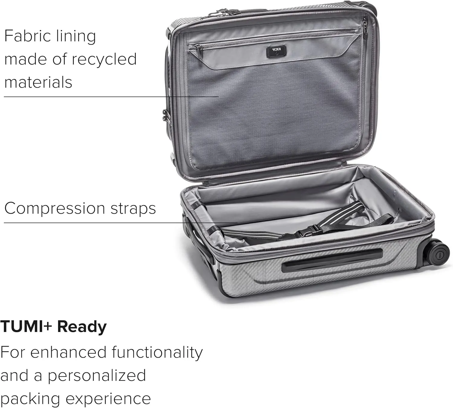 TUMI - Tegra-Lite Continental Front Pocket Expandable 4 Wheeled Carry-On - Hard Shell Suitcase for Travel - With USB-C Port - T-Graphite