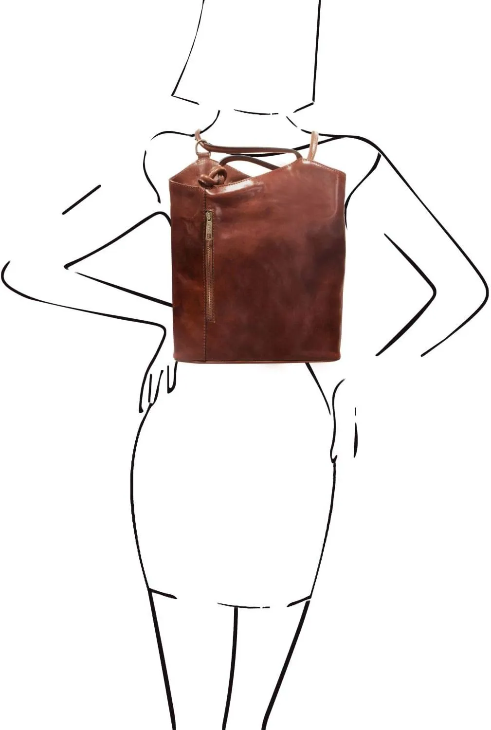Tuscany Leather Patty - Leather convertible bag - TL141497 (Brown)