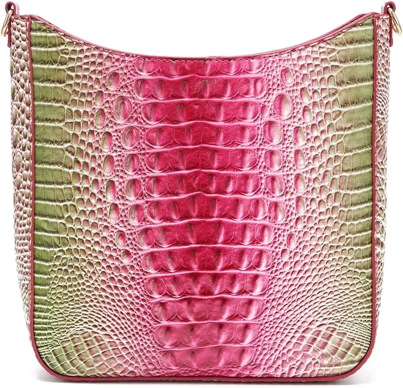 UBALDI Women Purse Satchel Bag Long Crossbody Classy Tote Bag Shoulder Purse Vegan Leather Ladies Handbags Embossed Pattern
