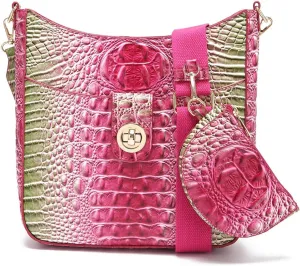 UBALDI Women Purse Satchel Bag Long Crossbody Classy Tote Bag Shoulder Purse Vegan Leather Ladies Handbags Embossed Pattern