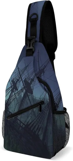 Undersea Shipwreck Fashion Sling Bag Shoulder Chest Crossbody Bags Backpack Travel Hiking