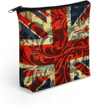 Union Jack UK British Flag Makeup Bag Print Cosmetic Bags Purse Organizer Pouch for Women Men