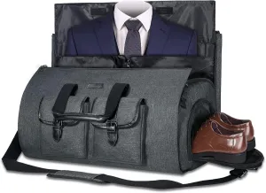 UNIQUEBELLA Carry on Garment Bag for Travel Convertible Garment Duffel Suit Bag with Shoe Compartment Weekend Flight Bag for Men Women