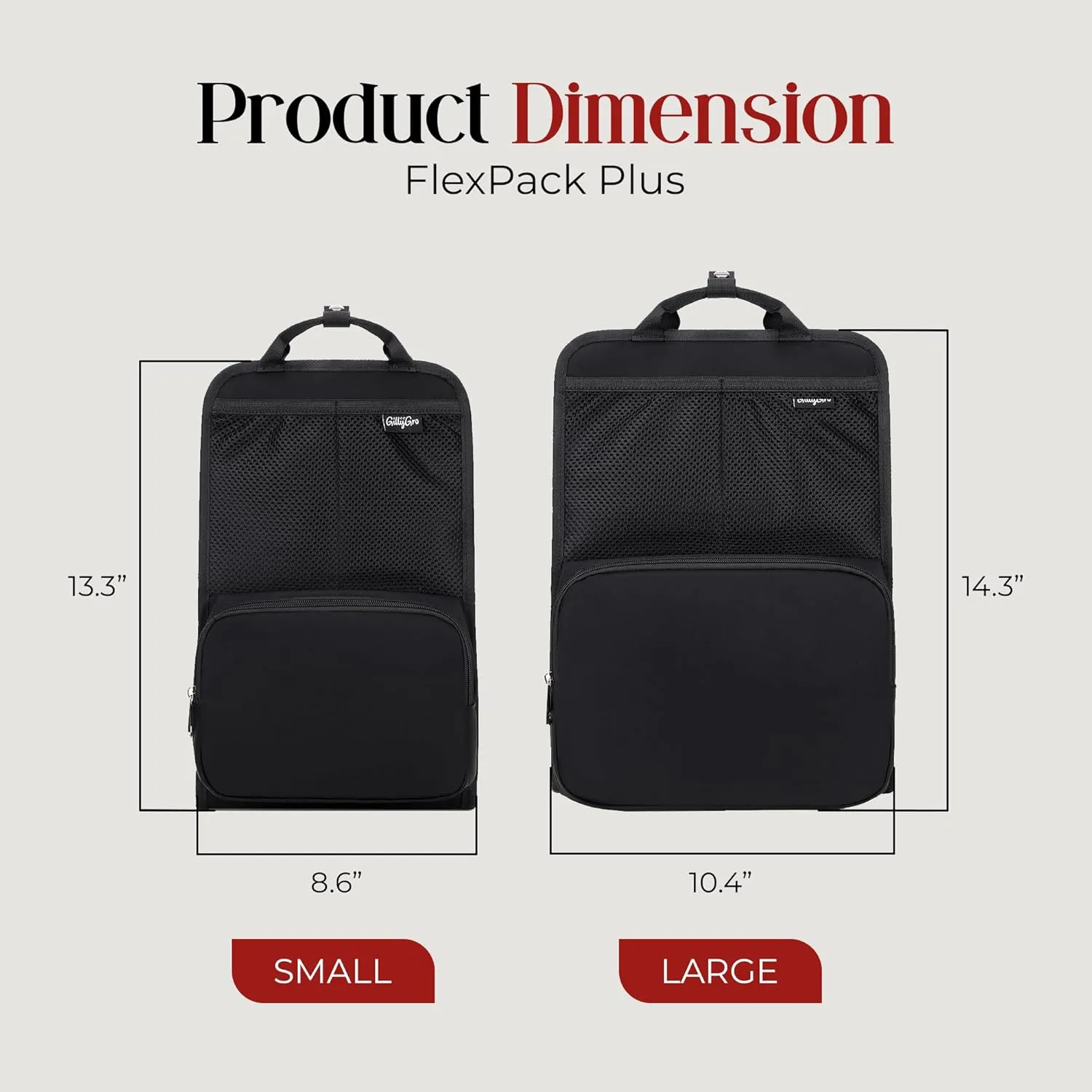 Unisex Foldable Vertical Backpack Organizer Insert for Tote Bag, Carry On, Picnic, Camping - With Pockets & Handle