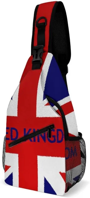 United Kingdom Flag British Casual Sling Bag Backpack Travel Shoulder Chest Crossbody Bags Adjustable Daypack Unisex