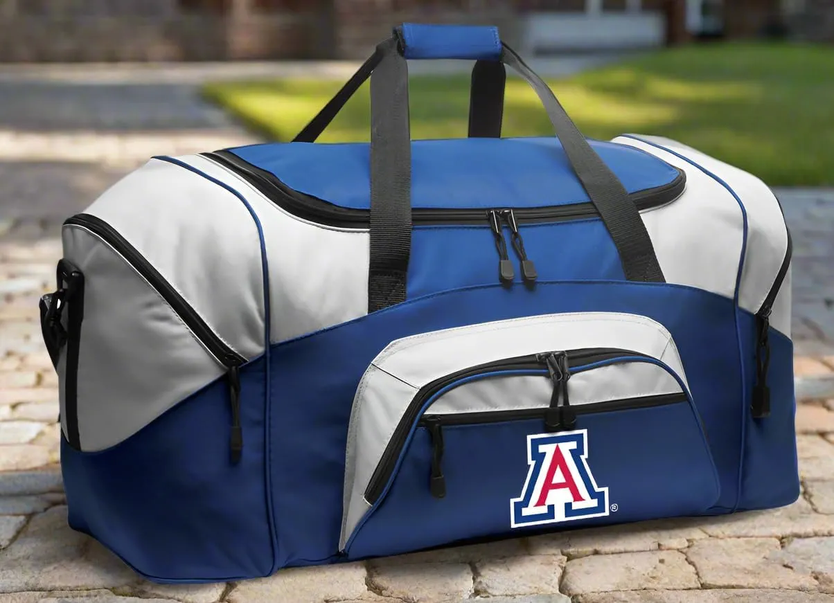 University of Arizona Duffel Bag LARGE Arizona Wildcats Suitcase or Gym Bag for Men Ladies Him or Her! (Arizona Wildcats Logo, Royal)