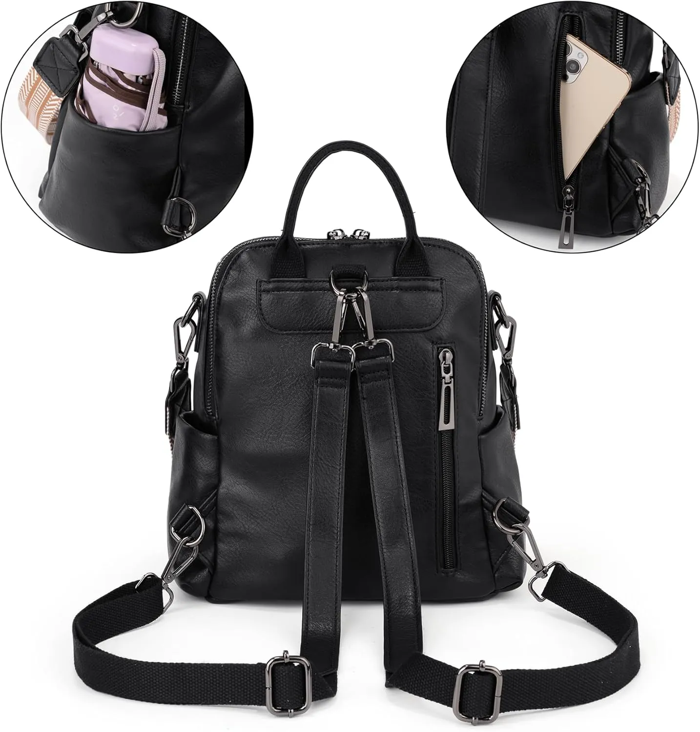 Uromee Backpack Purse for Women Small Vegan Leather Ladies Fashion Tassel Mini Travel Shoulder Bag Convertible