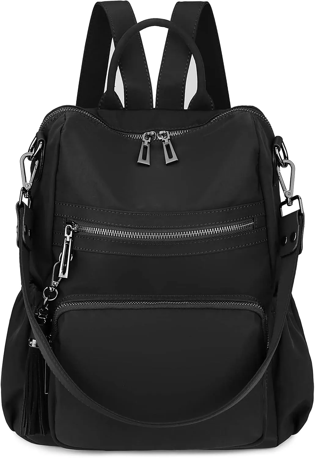 Uromee Travel Backpack Purse for Women Nylon Ladies Fashion Tassel Shoulder Bag Convertible