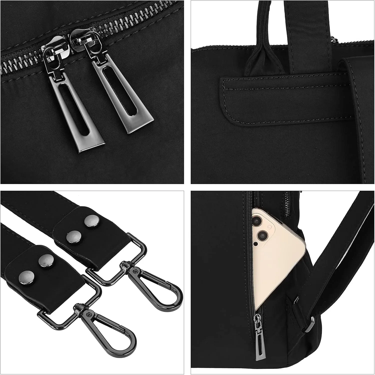 Uromee Travel Backpack Purse for Women Nylon Ladies Fashion Tassel Shoulder Bag Convertible