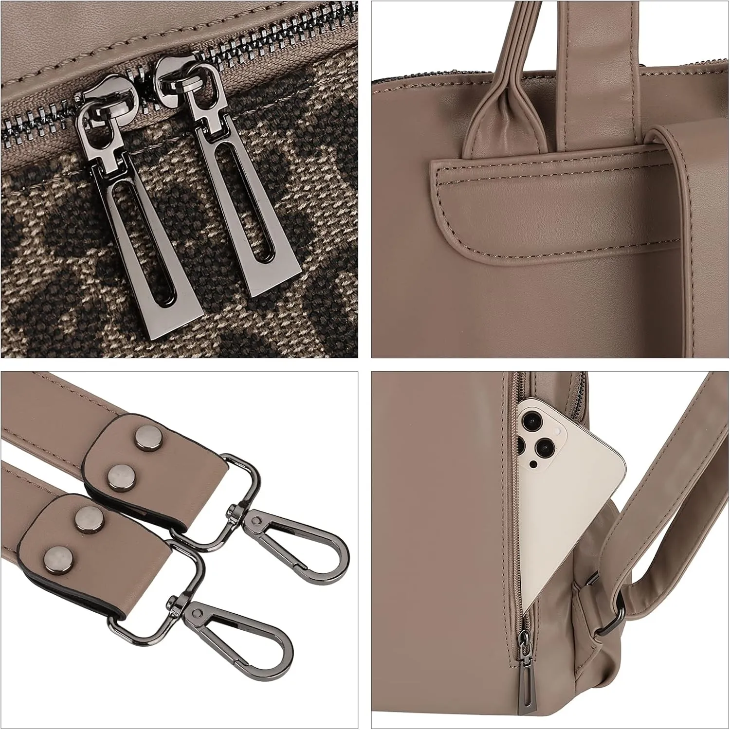 Uromee Travel Backpack Purse for Women Vegan Leather Fashion Ladies Tassel Shoulder Bag Convertible