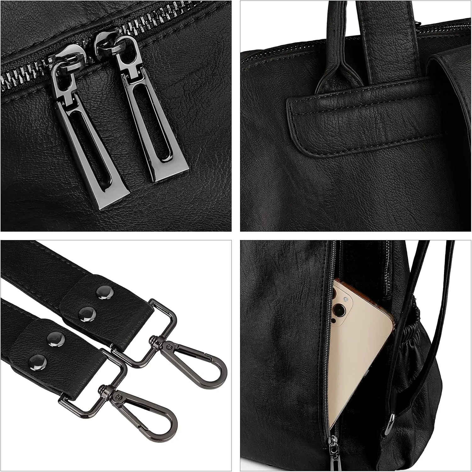 Uromee Travel Backpack Purse for Women Vegan Leather Ladies Fashion Tassel Shoulder Bag Convertible