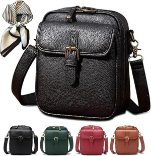 Urvashi Crossbody Bags - Lightweight Vintage Leather Purses with Compartments and Built-In Wallet for Women and Men