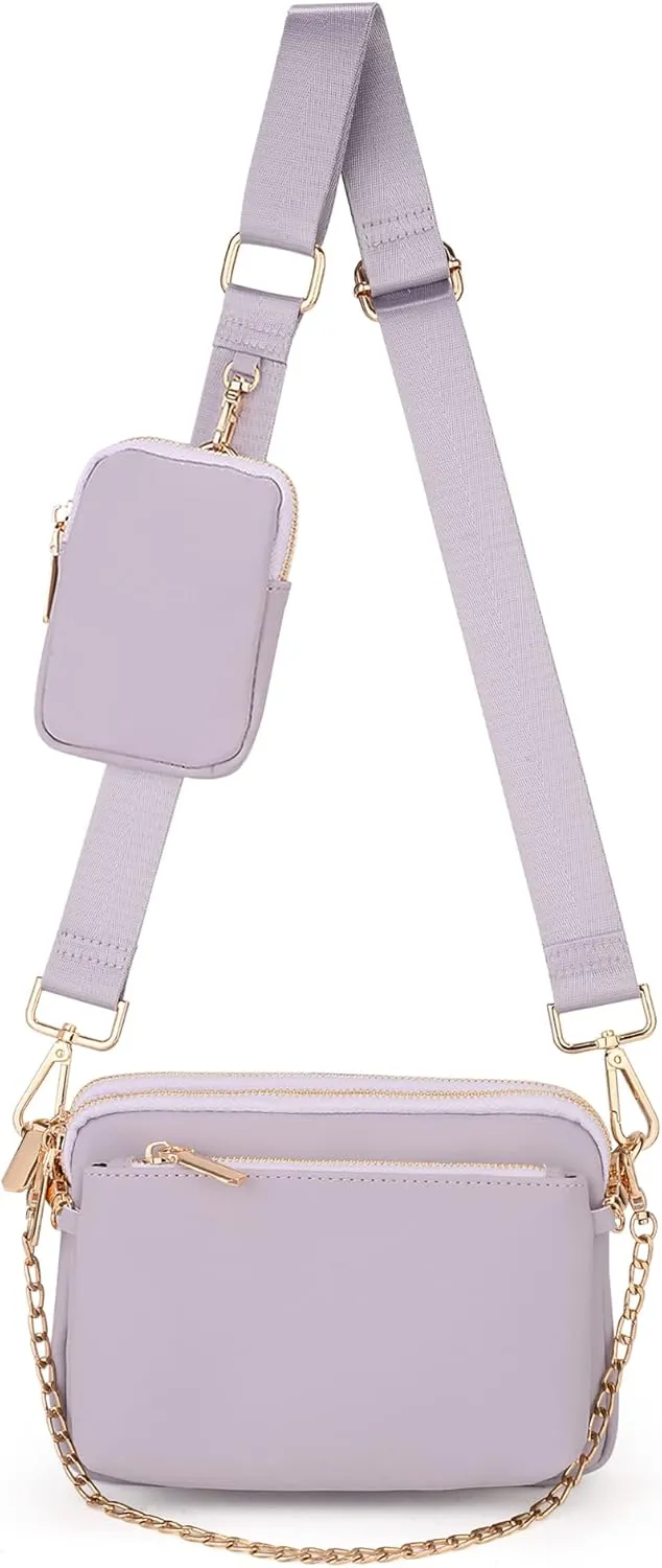UTO Small Crossbody Bags for Women 3 in 1 Trendy Belt Purse Fashion Designer Mini Cute Sling Fanny Chest Pack