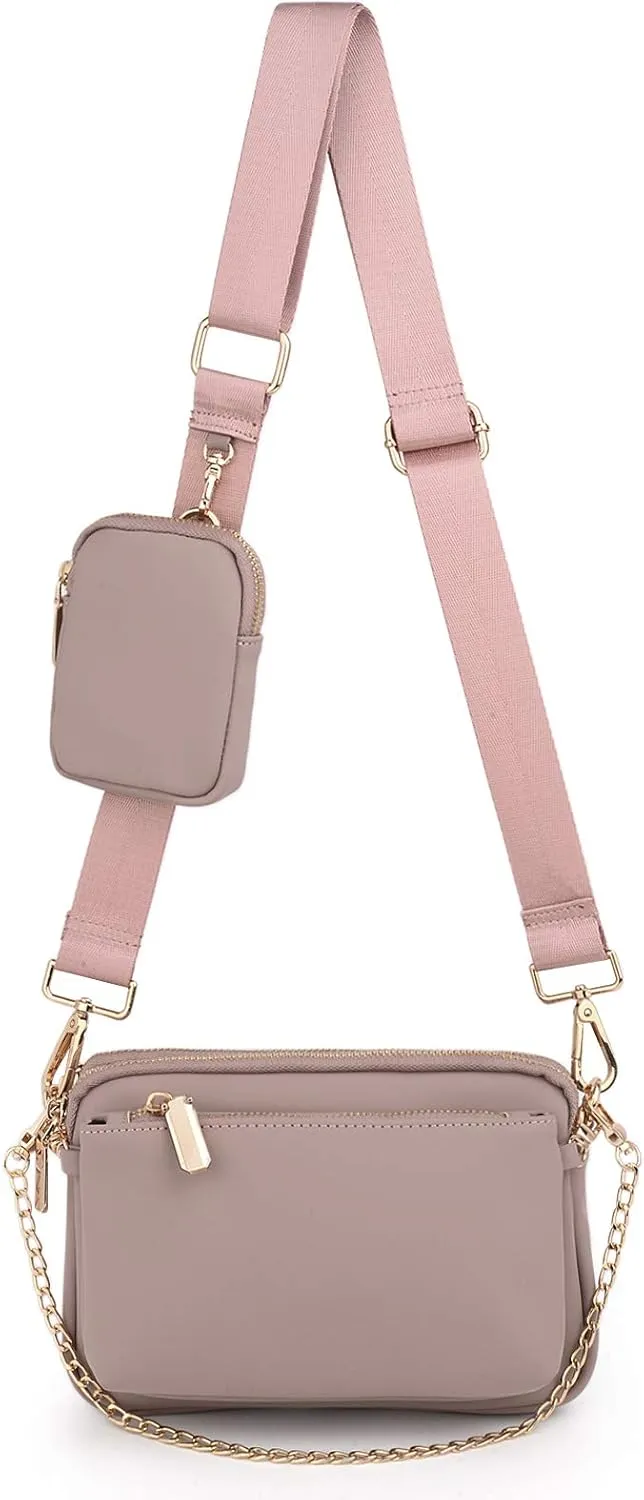 UTO Small Crossbody Bags for Women 3 in 1 Trendy Belt Purse Fashion Designer Mini Cute Sling Fanny Chest Pack