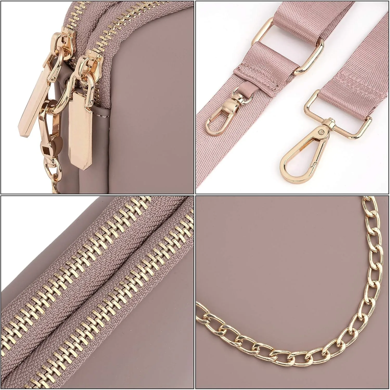 UTO Small Crossbody Bags for Women 3 in 1 Trendy Belt Purse Fashion Designer Mini Cute Sling Fanny Chest Pack