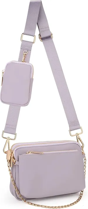 UTO Small Crossbody Bags for Women 3 in 1 Trendy Belt Purse Fashion Designer Mini Cute Sling Fanny Chest Pack